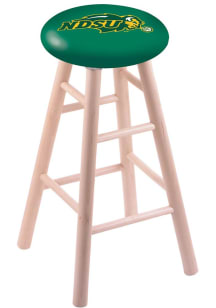 North Dakota State Bison Green Round Cushion Maple Pub Stool - Brown