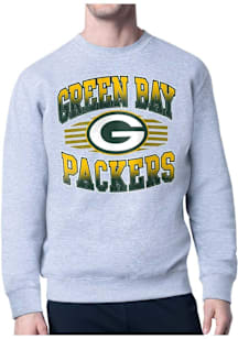 Starter Green Bay Packers Mens Grey Team Grit Long Sleeve Crew Sweatshirt