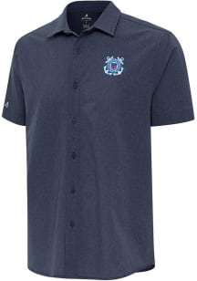 Antigua Coast Guard Mens Navy Blue Activate Short Sleeve Dress Shirt