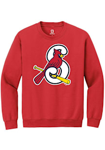 Summit Sportswear Springfield Cardinals Mens Red Primary Logo Long Sleeve Crew Sweatshirt