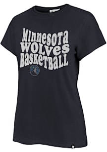 47 Minnesota Timberwolves Womens Navy Blue Frankie Short Sleeve T-Shirt