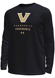 Under Armour Vanderbilt Commodores Black Stacked Logo Tech Stretch Long Sleeve T-Shirt