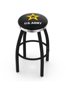 Army Chrome Seat Pub Stool - Black