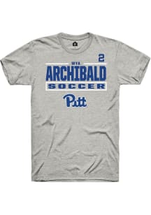 Mya Archibald Rally Mens Ash Pitt Panthers NIL Stacked Box Player T Shirt