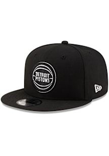 New Era Detroit Pistons Black and White Basic 9FIFTY Mens Snapback Hat