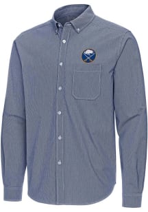 Antigua Buffalo Sabres Mens Navy Blue Porter Long Sleeve Dress Shirt