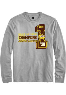 Hampton Slukynsky Mens Grey Western Michigan Broncos NIL 2025 National Champions Long Sleeve Playe..