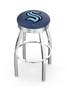 Seattle Kraken 3 Ring Chrome Seat Pub Stool - Silver