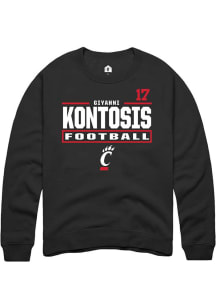 Giyahni Kontosis Rally Mens Black Cincinnati Bearcats NIL Stacked Box Player Crew