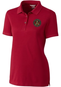 Cutter and Buck Atlanta United FC Womens Red Advantage Short Sleeve Polo Shirt