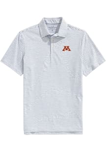 Vineyard Vines Minnesota Golden Gophers Mens Charcoal Sankaty Stripe Short Sleeve Fashion Polo