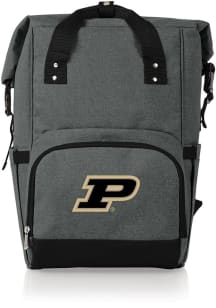 Picnic Time Purdue Boilermakers Grey Roll Top Cooler Backpack