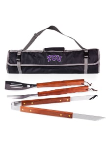 TCU Horned Frogs 3 Piece Tote BBQ Tool Set