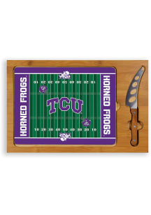 TCU Horned Frogs Icon Glass Top Cutting Board