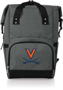 Picnic Time Virginia Cavaliers Grey Roll Top Cooler Backpack