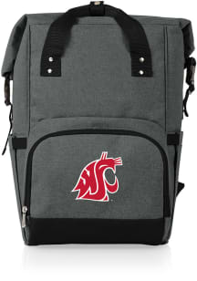 Picnic Time Washington State Cougars Grey Roll Top Cooler Backpack