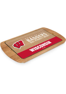 Wisconsin Badgers Brown Picnic Time Billboard Glass Top Serving Tray