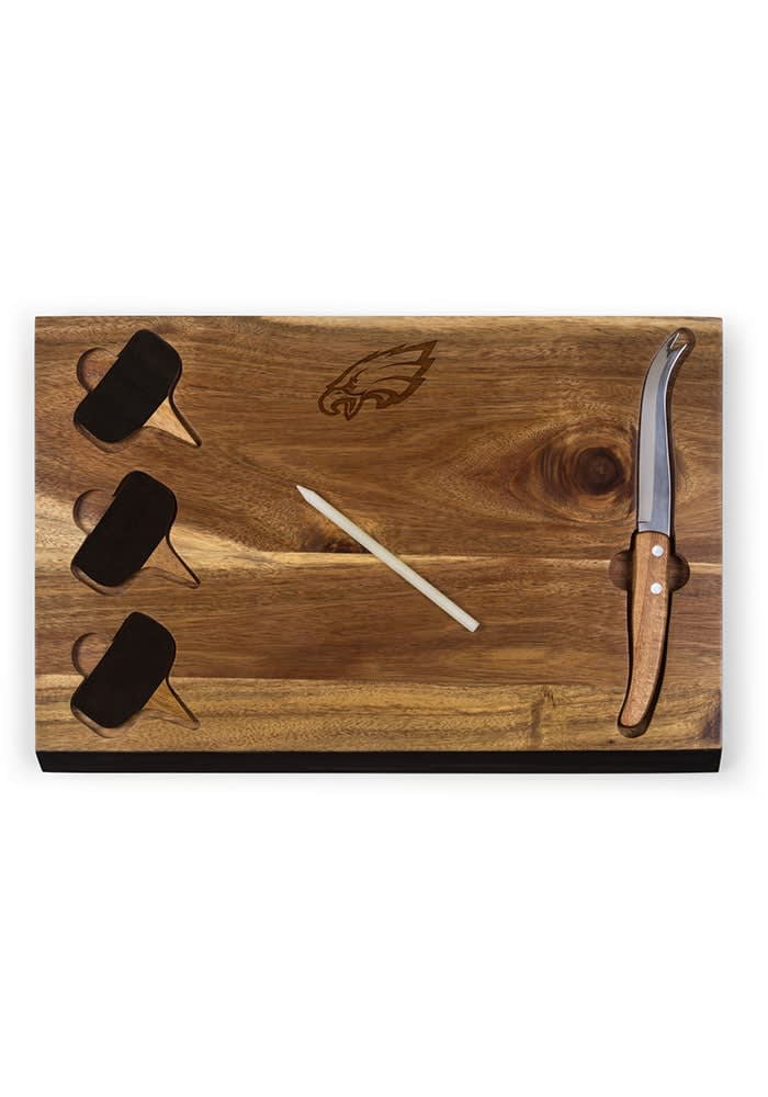 Philadelphia Eagles - Insignia Acacia and Slate Serving Board with Cheese Tools