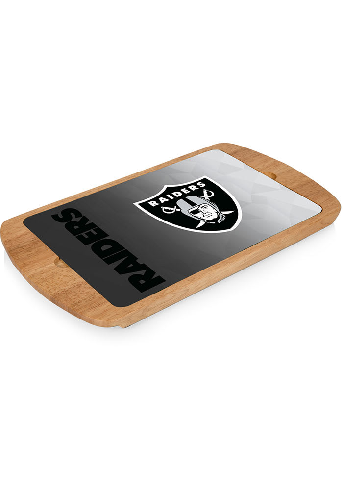 NFL Las Vegas Raiders Delio Acacia Wood Cheese Cutting Board and Tool Set