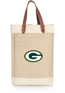 Green Bay Packers Jute 2 Bottle Insulated Bag Wine Accessory