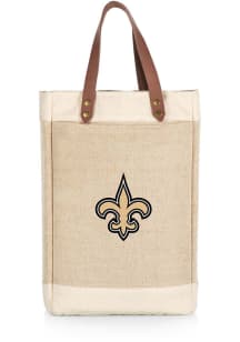 New Orleans Saints Jute 2 Bottle Insulated Bag Wine Accessory