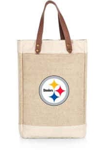 Pittsburgh Steelers Jute 2 Bottle Insulated Bag Wine Accessory