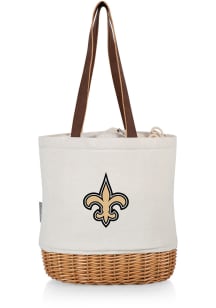 New Orleans Saints Tan Pico Canvas and Wicker Tote