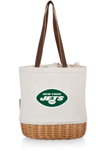 New York Jets Tan Pico Canvas and Wicker Tote