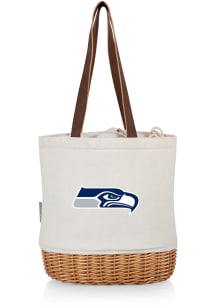 Seattle Seahawks Tan Pico Canvas and Wicker Tote