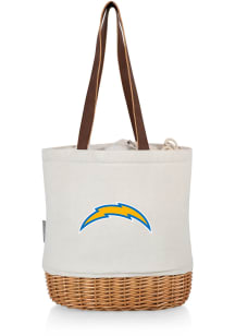 Los Angeles Chargers Tan Pico Canvas and Wicker Tote