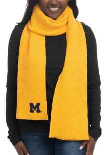 Fashion Knit Michigan Wolverines Womens Scarf - Gold