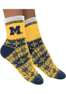 Holiday Design Michigan Wolverines Womens Crew Socks - Navy Blue