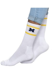 Stripe Michigan Wolverines Womens Crew Socks - Gold