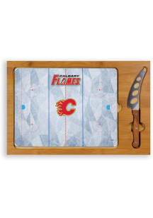 Calgary Flames Icon Glass Top Cutting Board
