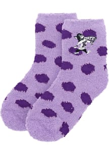Fuzzy Dot K-State Wildcats Youth Quarter Socks - Purple