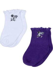 2pk Lettuce Hem K-State Wildcats Baby Quarter Socks - Purple