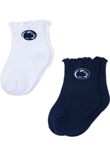 2pk Lettuce Hem Penn State Nittany Lions Baby Quarter Socks - Blue