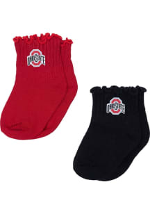 2pk Lettuce Hem Ohio State Buckeyes Baby Quarter Socks - Red