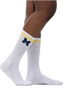 Retro Athletic Yarn Michigan Wolverines Womens Crew Socks - Yellow