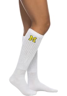 Slouchy Yarn Michigan Wolverines Womens Crew Socks - Yellow