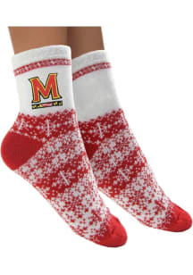 Holiday Maryland Terrapins Womens Crew Socks - Red