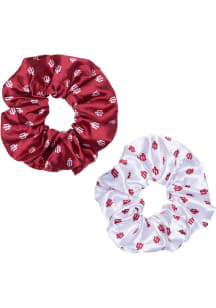 2pk Satin Indiana Hoosiers Womens Hair Scrunchie - Crimson
