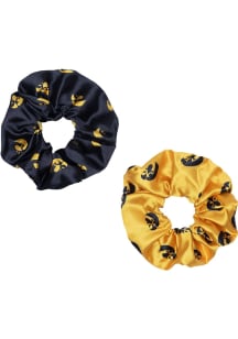 2pk Satin Iowa Hawkeyes Womens Hair Scrunchie - Gold