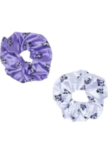 2pk Satin K-State Wildcats Womens Hair Scrunchie - Purple