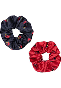 Louisville Cardinals 2pk Satin Womens Hair Scrunchie