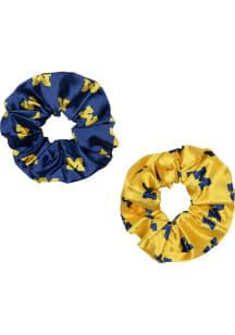 2pk Satin Michigan Wolverines Womens Hair Scrunchie - Yellow