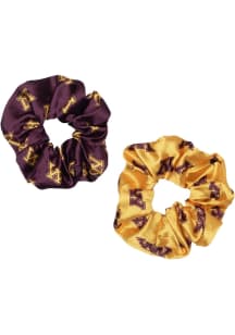 2pk Satin Minnesota Golden Gophers Womens Hair Scrunchie - Maroon