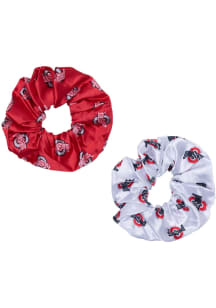 2pk Satin Ohio State Buckeyes Womens Hair Scrunchie - Red