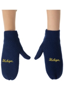 Fashion Knit Michigan Wolverines Womens Gloves - Blue