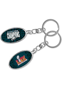Philadelphia Eagles 2024 Super Bowl Champions Spinner Keychain - Midnight Green